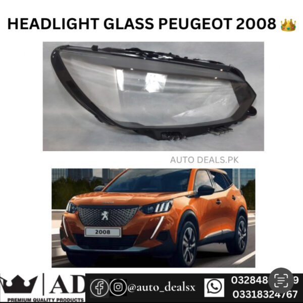 HEADLIGHT GLASS PEUGEOT 2008